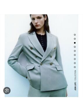 ZARA | Double Breasted Blazer Blue Sz S